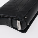 CHANEL Shoulder Bag Lamb Skin Black Silver CC Auth bs30993-16