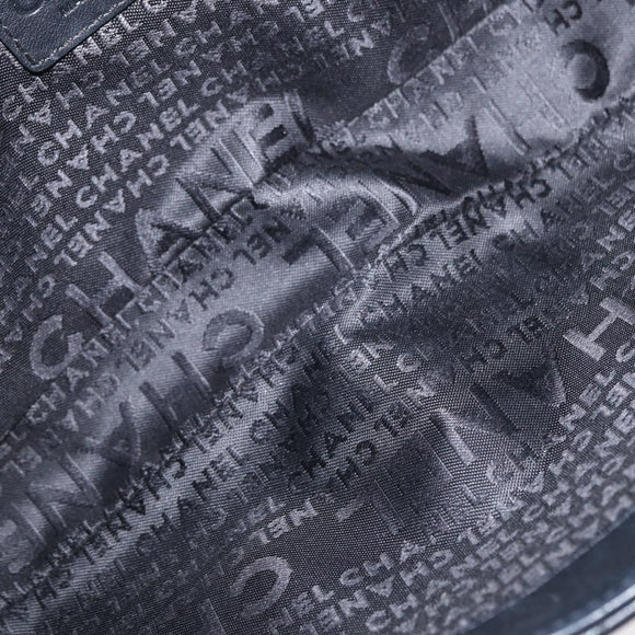 CHANEL Shoulder Bag Lamb Skin Black Silver CC Auth bs30993