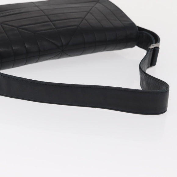 CHANEL Shoulder Bag Lamb Skin Black Silver CC Auth bs30993