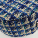 CHANEL Chain Shoulder Bag Tweed Blue Silver CC Auth bs30994V-13