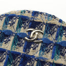 CHANEL Chain Shoulder Bag Tweed Blue Silver CC Auth bs30994V-15