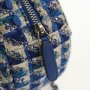 CHANEL Chain Shoulder Bag Tweed Blue Silver CC Auth bs30994V-16