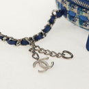CHANEL Chain Shoulder Bag Tweed Blue Silver CC Auth bs30994V-17