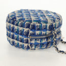 CHANEL Chain Shoulder Bag Tweed Blue Silver CC Auth bs30994V-5