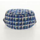 CHANEL Chain Shoulder Bag Tweed Blue Silver CC Auth bs30994V-9