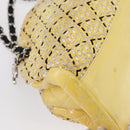 CHANEL Mademoiselle Chain Shoulder Bag Enamel Yellow Silver CC Auth bs30996-9