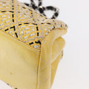 CHANEL Mademoiselle Chain Shoulder Bag Enamel Yellow Silver CC Auth bs30996-16