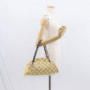 CHANEL Mademoiselle Chain Shoulder Bag Enamel Yellow Silver CC Auth bs30996-22