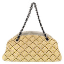 CHANEL Mademoiselle Chain Shoulder Bag Enamel Yellow Silver CC Auth bs30996-2