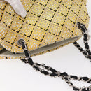CHANEL Mademoiselle Chain Shoulder Bag Enamel Yellow Silver CC Auth bs30996-6