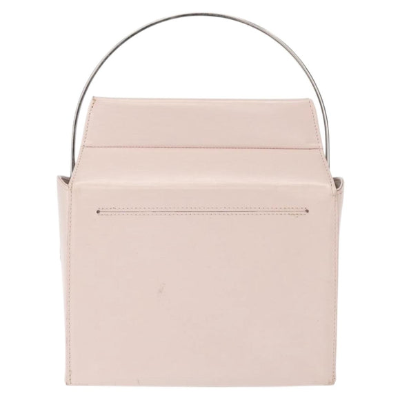 GIVENCHY Hand Bag Leather Pink Silver Auth bs30997