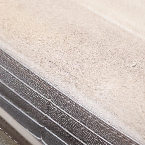 Jimmy Choo Star studs Wallet Shoulder Bag Leather Beige Silver Auth bs30998