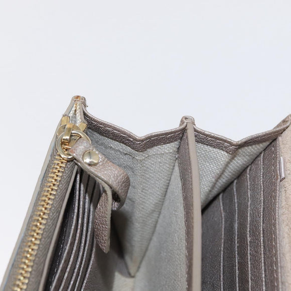 Jimmy Choo Star studs Wallet Shoulder Bag Leather Beige Silver Auth bs30998