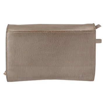 Jimmy Choo Star studs Wallet Shoulder Bag Leather Beige Silver Auth bs30998 - 0