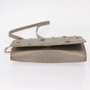 Jimmy Choo Star studs Wallet Shoulder Bag Leather Beige Silver Auth bs30998-5