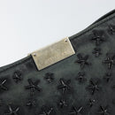 Jimmy Choo Studs Clutch Bag Leather Black Gold Auth bs30999-12