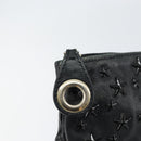 Jimmy Choo Studs Clutch Bag Leather Black Gold Auth bs30999-13