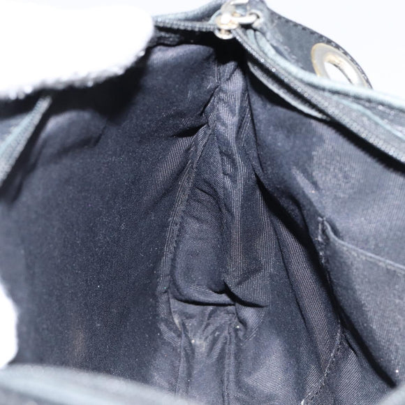 Jimmy Choo Studs Clutch Bag Leather Black Gold Auth bs30999