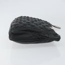 Jimmy Choo Studs Clutch Bag Leather Black Gold Auth bs30999-4