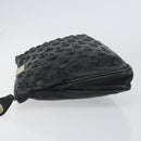 Jimmy Choo Studs Clutch Bag Leather Black Gold Auth bs30999-5