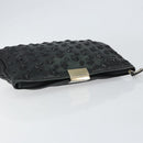 Jimmy Choo Studs Clutch Bag Leather Black Gold Auth bs30999-6