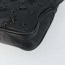 Jimmy Choo Studs Clutch Bag Leather Black Gold Auth bs30999-8