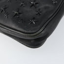 Jimmy Choo Studs Clutch Bag Leather Black Gold Auth bs30999-9