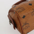 MCM Logogram Vicetos Hand Bag PVC Leather Brown Gold Auth bs31000-11