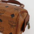 MCM Logogram Vicetos Hand Bag PVC Leather Brown Gold Auth bs31000-12