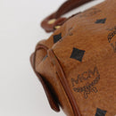 MCM Logogram Vicetos Hand Bag PVC Leather Brown Gold Auth bs31000-13