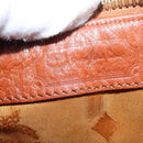 MCM Logogram Vicetos Hand Bag PVC Leather Brown Gold Auth bs31000-16