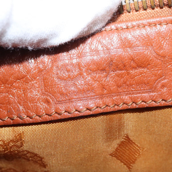 MCM Logogram Vicetos Hand Bag PVC Leather Brown Gold Auth bs31000