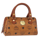 MCM Logogram Vicetos Hand Bag PVC Leather Brown Gold Auth bs31000-1