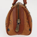 MCM Logogram Vicetos Hand Bag PVC Leather Brown Gold Auth bs31000-5