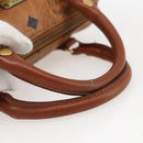 MCM Logogram Vicetos Hand Bag PVC Leather Brown Gold Auth bs31000-7