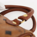 MCM Logogram Vicetos Hand Bag PVC Leather Brown Gold Auth bs31000-8