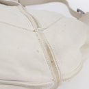 LOEWE Anagram Shoulder Bag Leather White Silver Auth bs31002-9