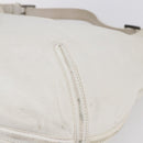 LOEWE Anagram Shoulder Bag Leather White Silver Auth bs31002-15