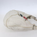 LOEWE Anagram Shoulder Bag Leather White Silver Auth bs31002-4
