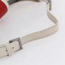 LOEWE Anagram Shoulder Bag Leather White Silver Auth bs31002-7