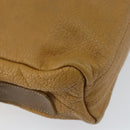 LOEWE Anagram Shoulder Bag Leather Beige Gold Auth bs31003-16