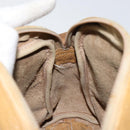 LOEWE Anagram Shoulder Bag Leather Beige Gold Auth bs31003-12