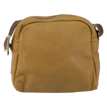 LOEWE Anagram Shoulder Bag Leather Beige Gold Auth bs31003 - 0