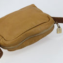LOEWE Anagram Shoulder Bag Leather Beige Gold Auth bs31003-6