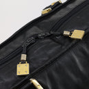 LOEWE Anagram Amazona 48 Hand Bag Leather Black Gold Auth bs31004-10
