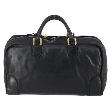 LOEWE Anagram Amazona 48 Hand Bag Leather Black Gold Auth bs31004 - 0