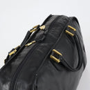 LOEWE Anagram Amazona 48 Hand Bag Leather Black Gold Auth bs31004-6
