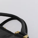 LOEWE Anagram Amazona 48 Hand Bag Leather Black Gold Auth bs31004-8