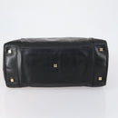 LOEWE Anagram Amazona 48 Hand Bag Leather Black Gold Auth bs31004-5