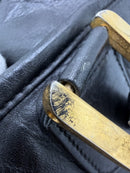 LOEWE Anagram Amazona 48 Hand Bag Leather Black Gold Auth bs31004-24